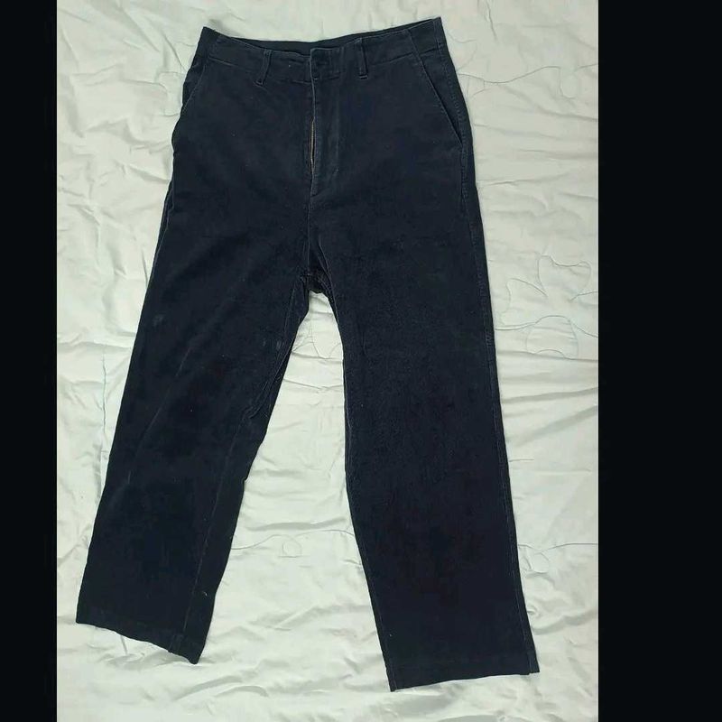 Stylish Dark Blue Corduroy Pants