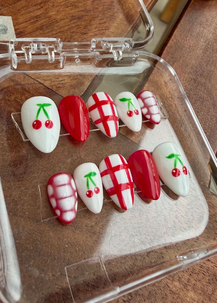 Cherry Press-On Nails