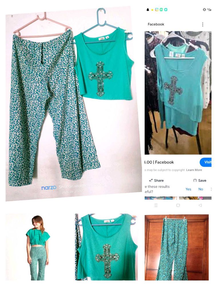 Cute Green Tank &amp; Pants Set