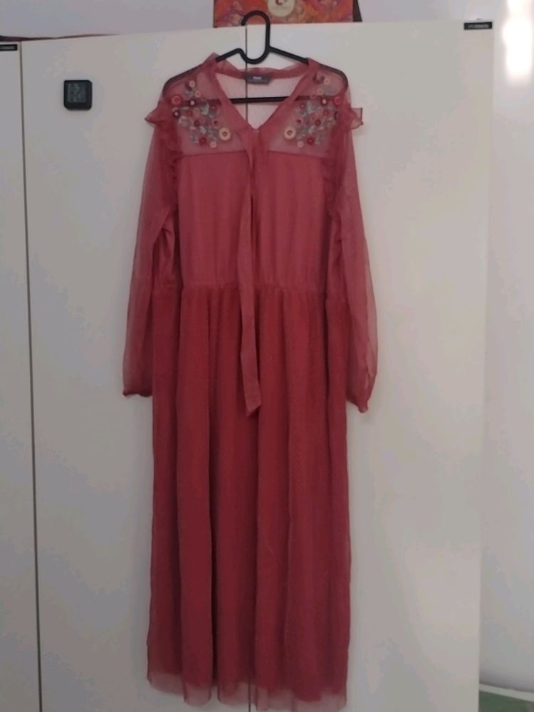 Gown Unused Net Frills Party
