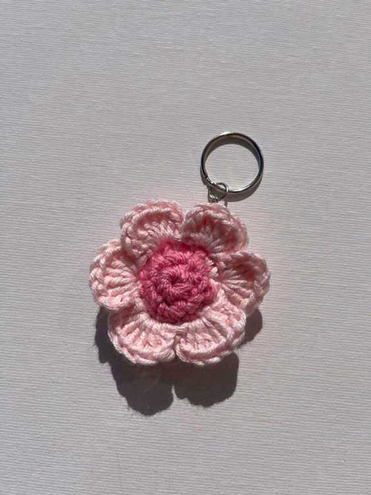 Pink Flower Keychain