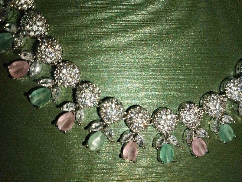 Sparkling CZ &amp; Pastel Gemstone Necklace Set
