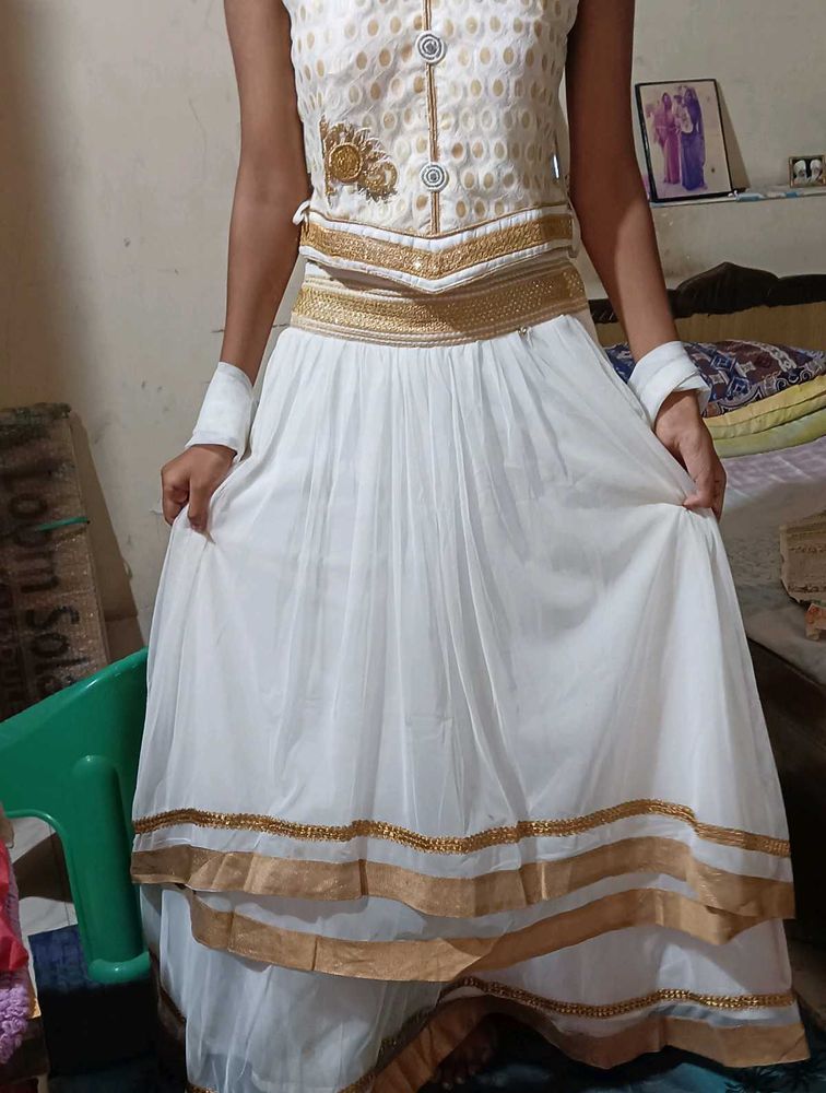 Elegant Gold Embroidered Lehenga