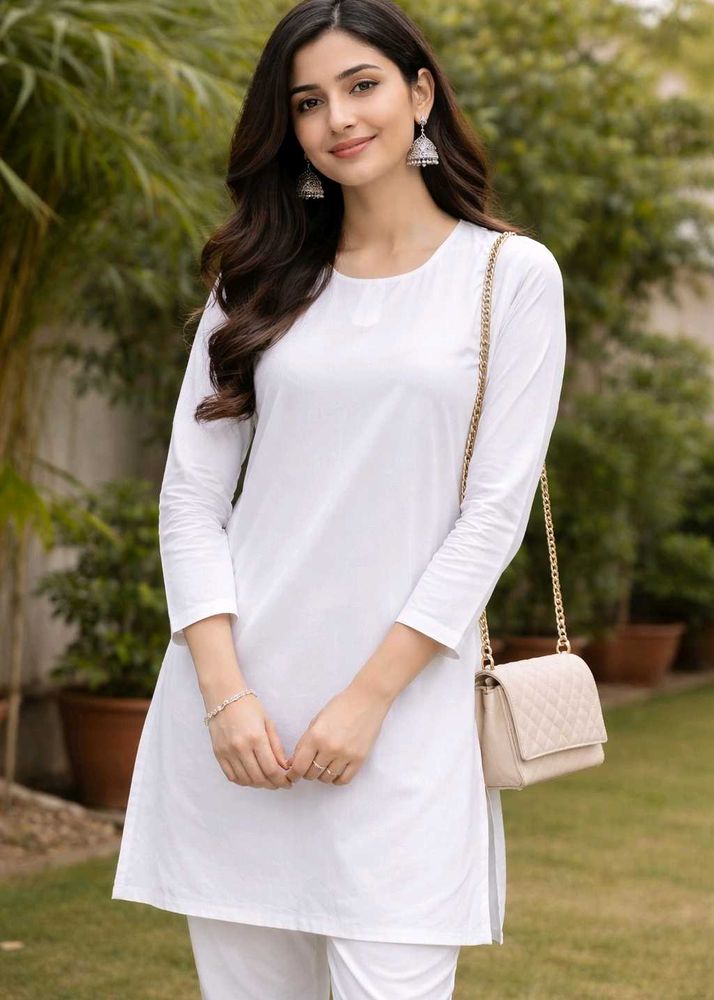 Plain White Kurta