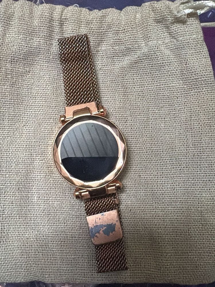Rose Gold Mesh Band Watch