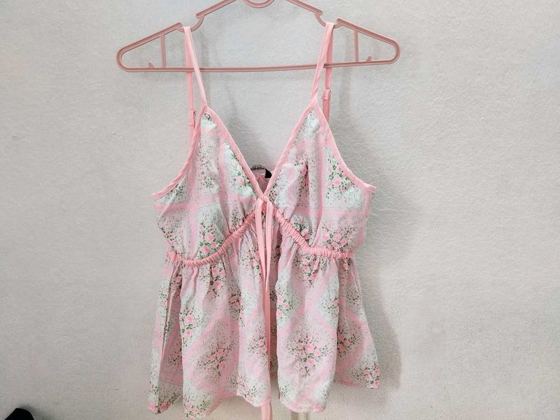 Pink Floral Cami Top
