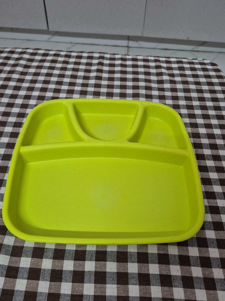 Bright Green Divided Dinner Plate