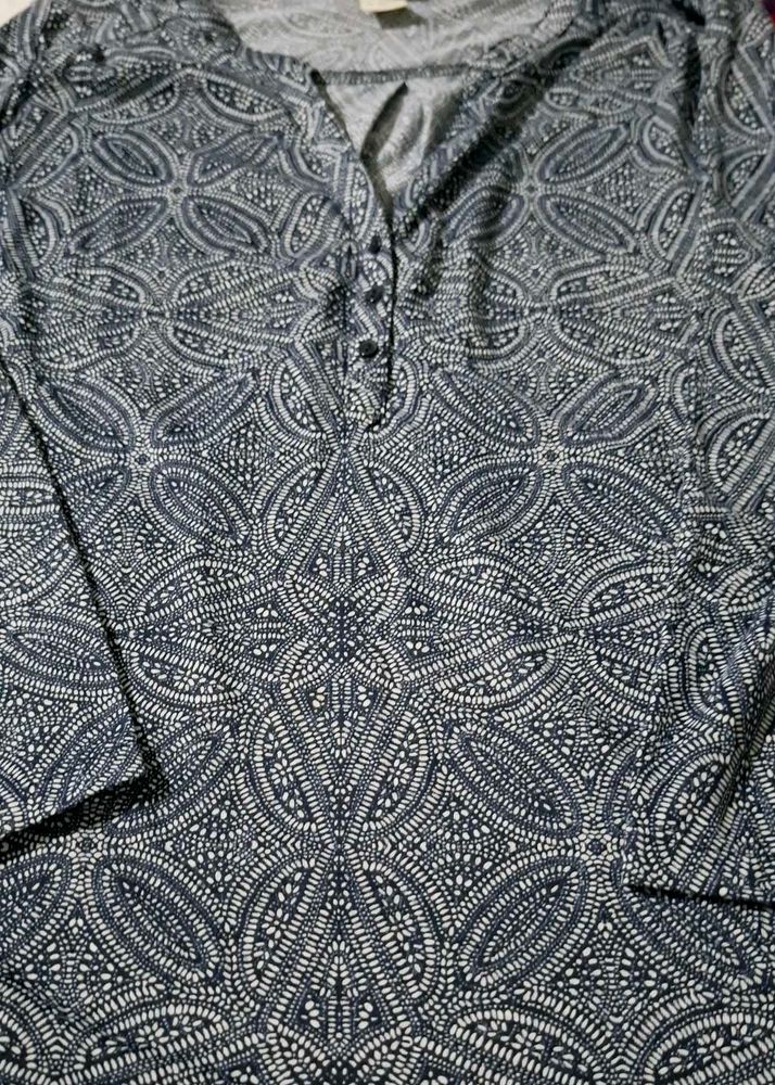 Patterned Henley Top (Reduce Price)