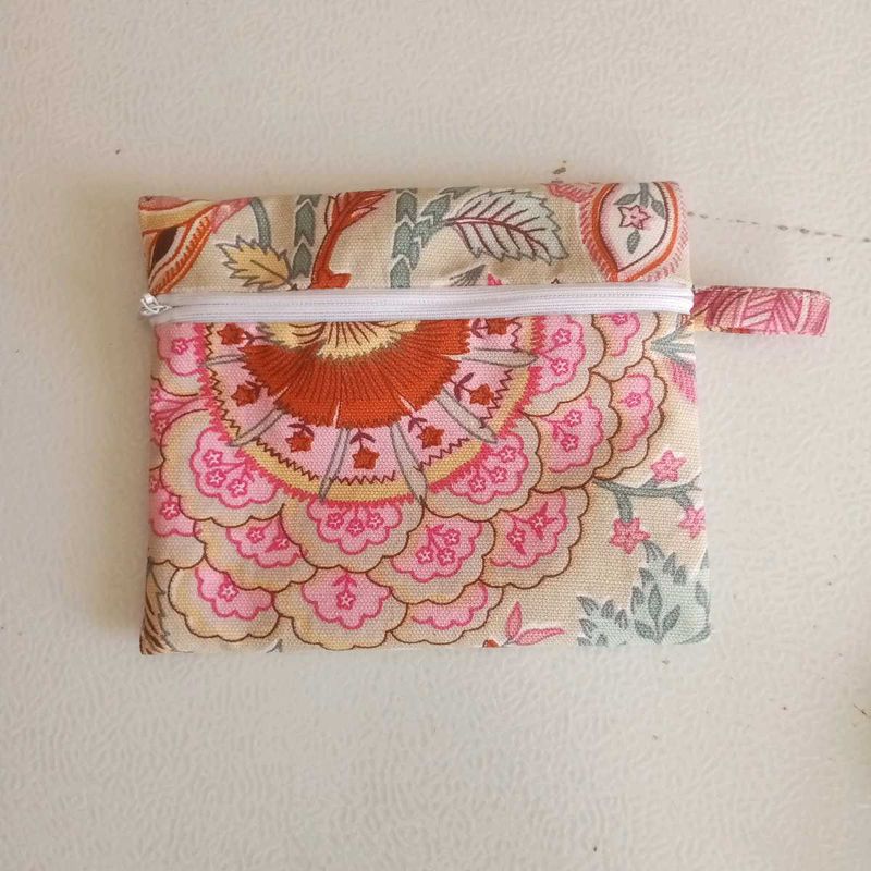 Handmade Floral Print Utility Pouch / Makeup &amp; Sta