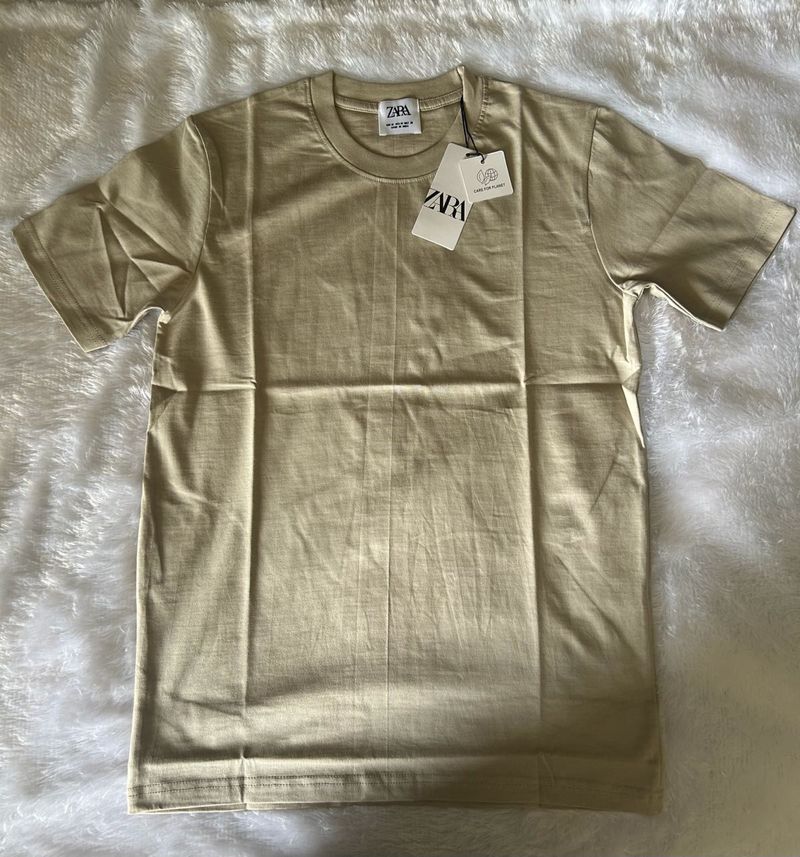 Zara Beige Basic T-Shirt
