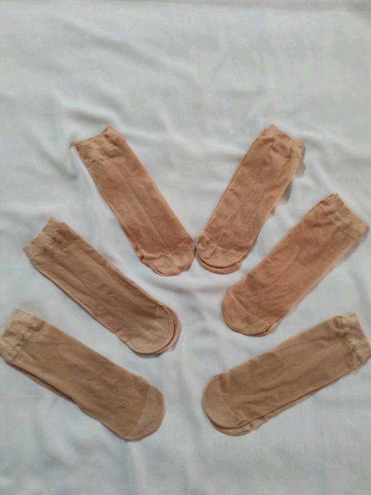 6 pairs  Nylon Nude Socks