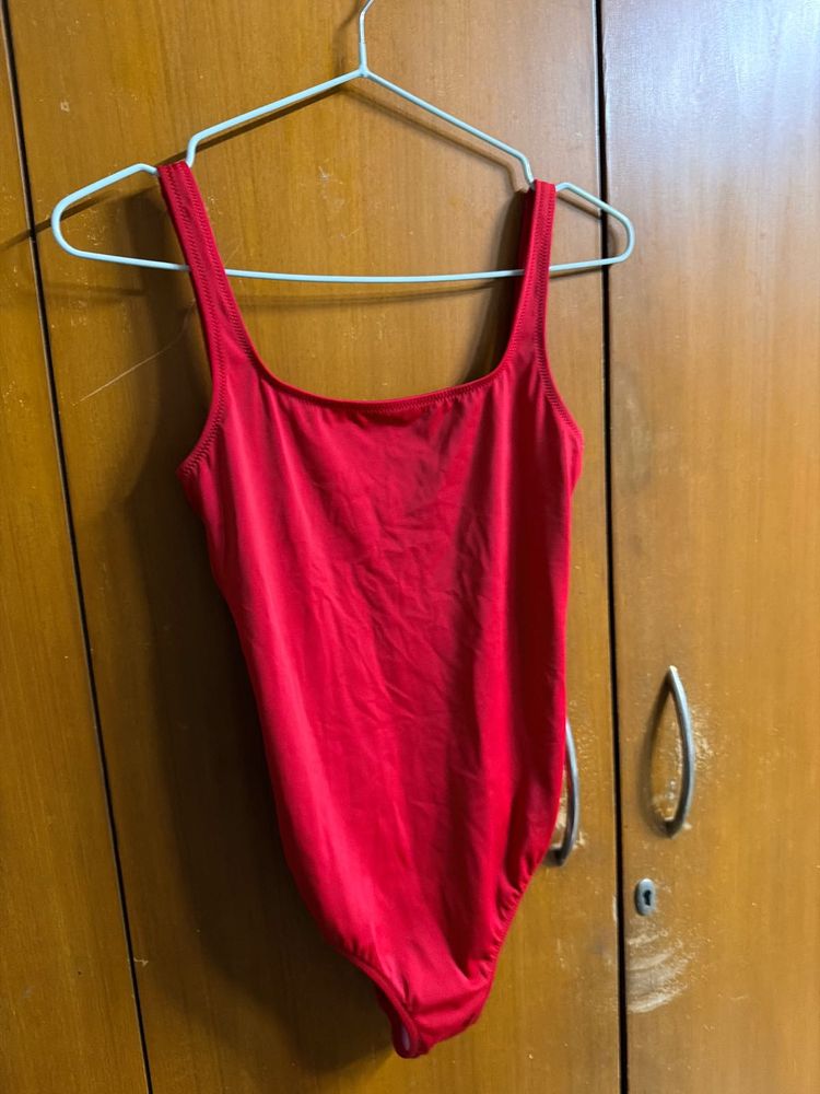 Classic Red One-Piece Swimsuit