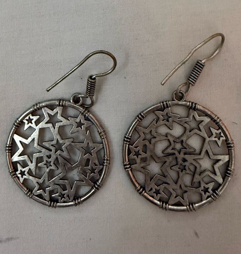 Star Design Dangle Earrings
