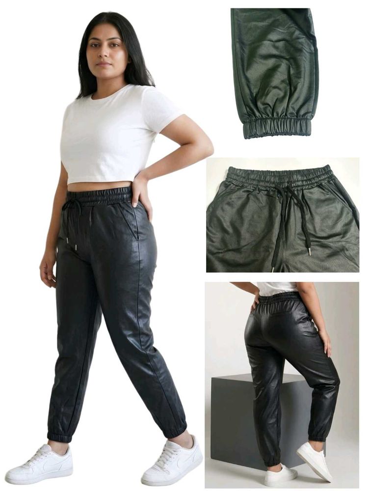 Black Faux Leather Jogger Free Size S,M,L,XL
