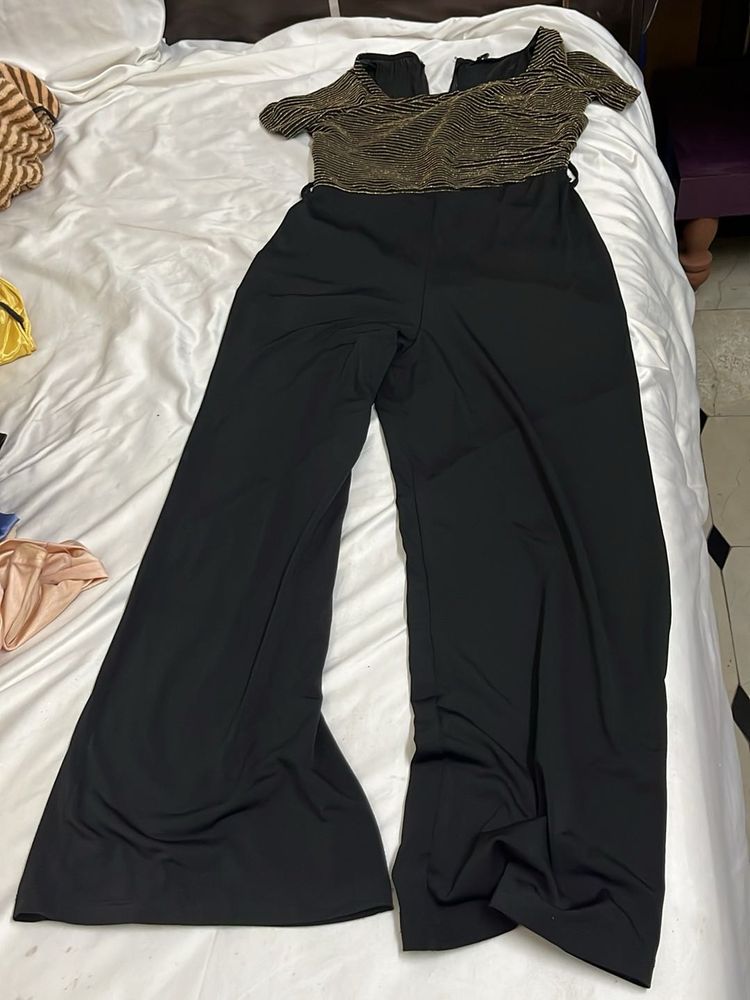 Sparkly Top Wide Leg Jumpsuit
