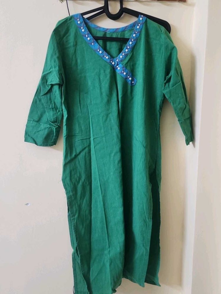 Elegant Green Kurta with beads