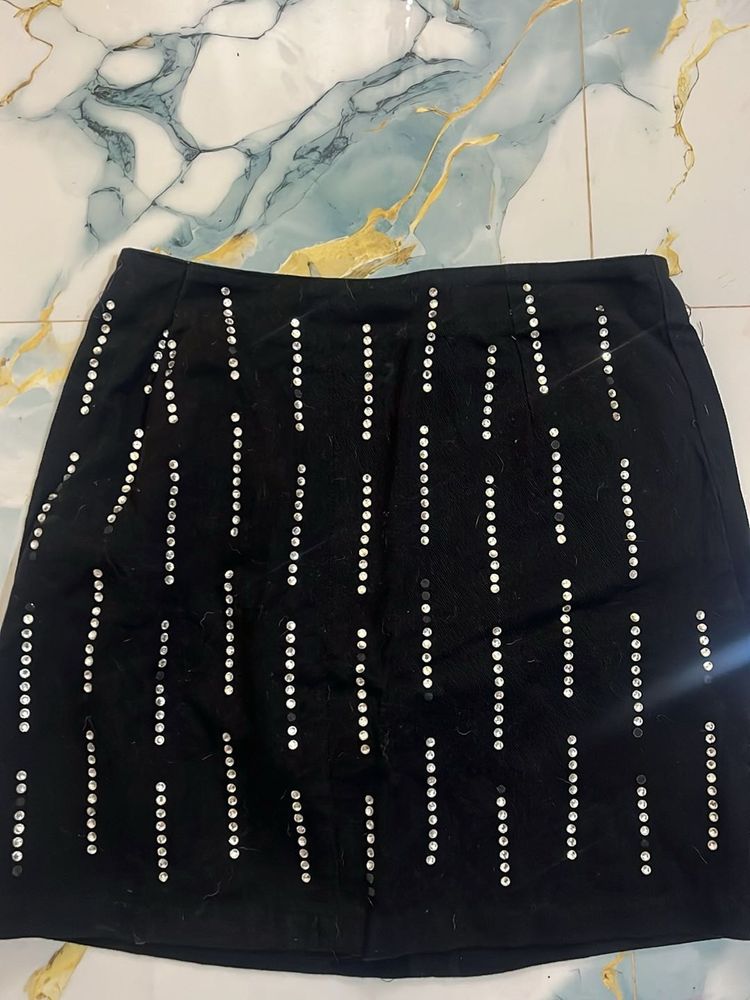 Sparkly Black Mini Skirt