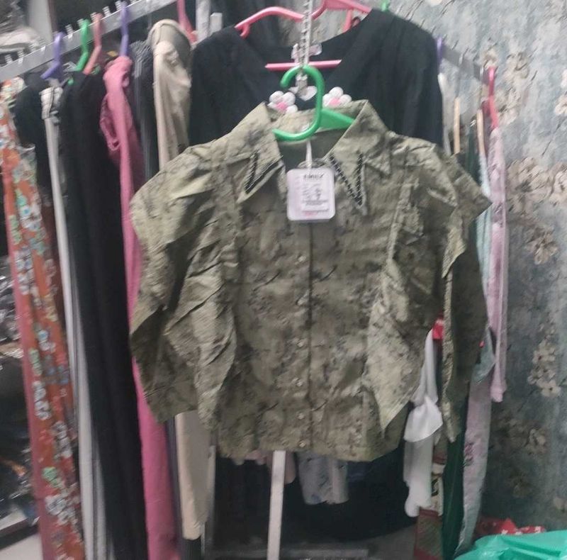 Olive Green Patterned Shirt