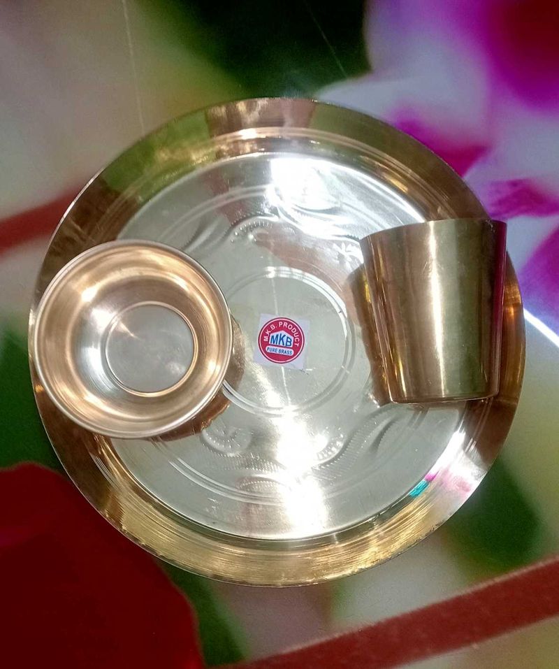 Brass Thali Set for pooja