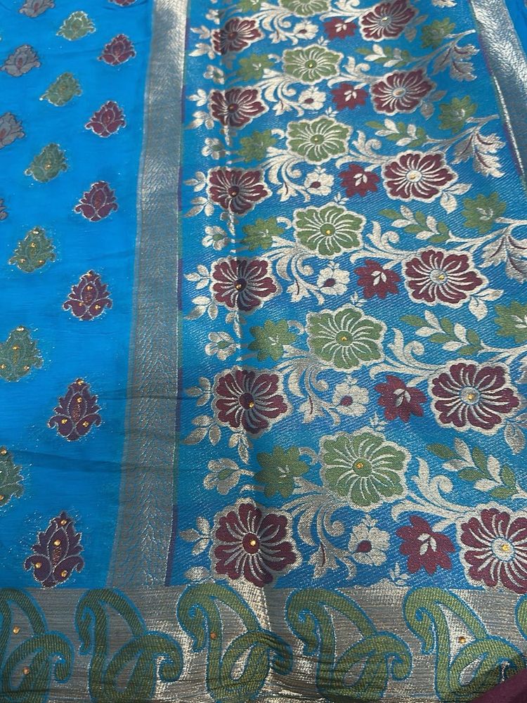 Beautiful Blue  gorgeous Saree
