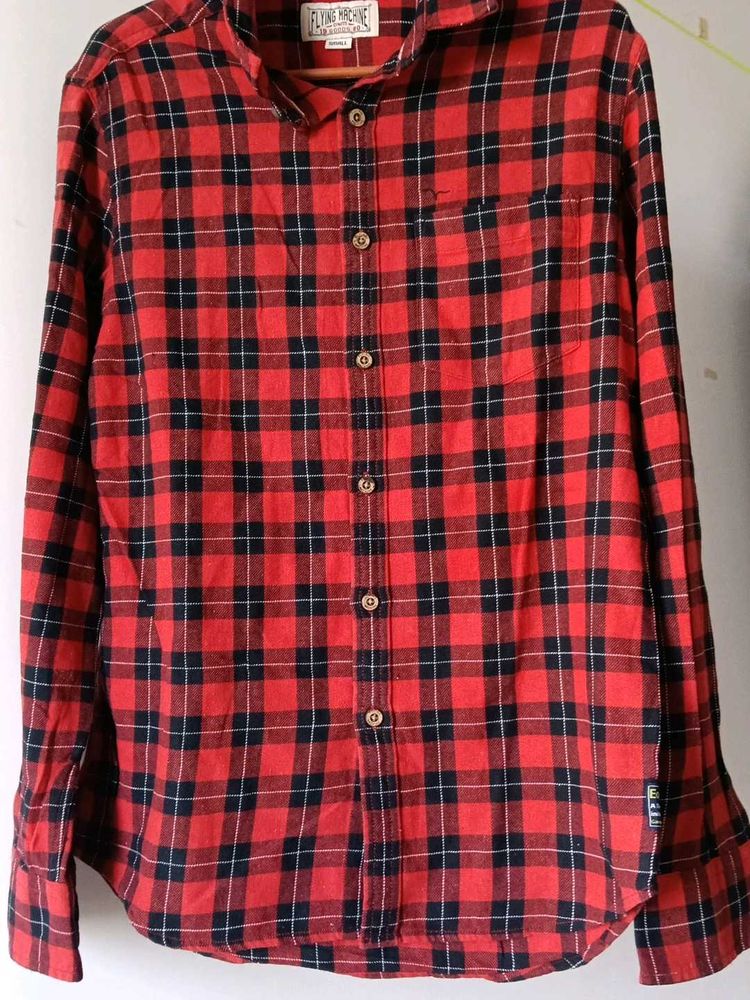 Flying Machine Red Plaid Shirt