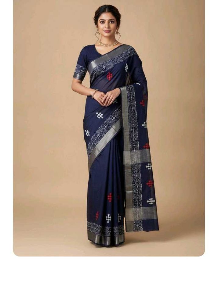 Elegant Navy Blue Saree with Blouse