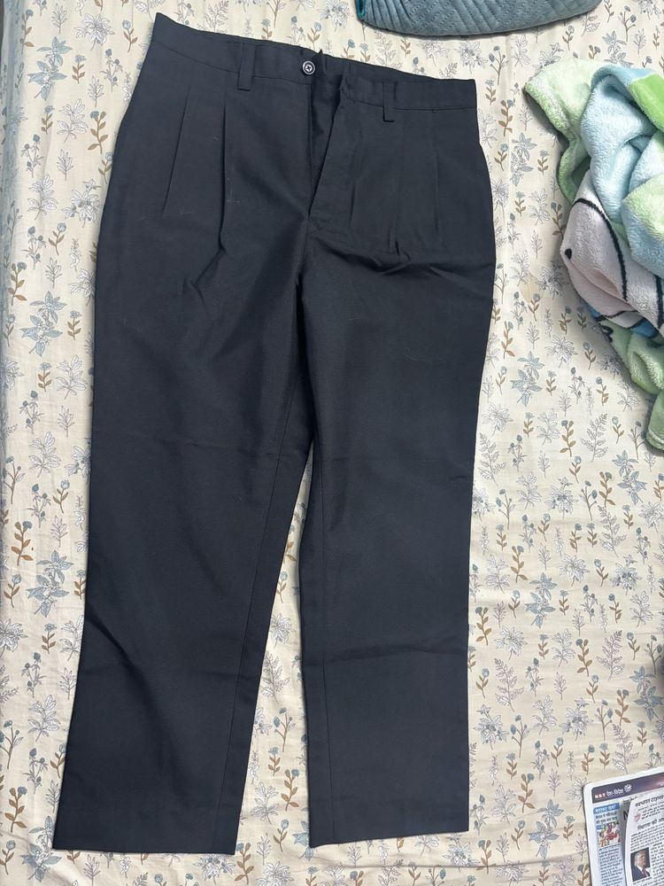 Classic Black Pleated Trousers