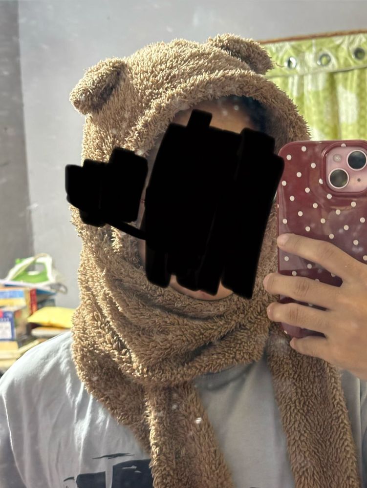 Cute Bear Hood Scarf