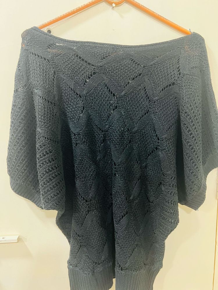 Black crochet Kaftan style top