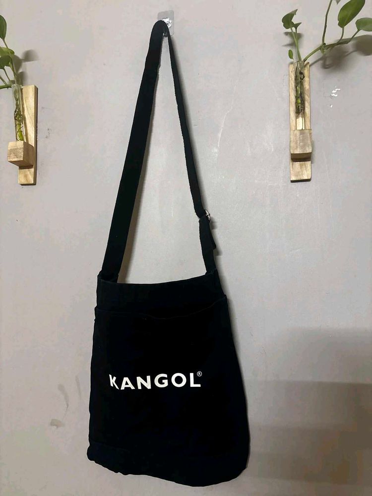 Kangol Black Canvas Sling Bag