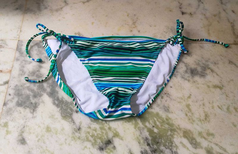 Striped Tie-Side Bikini Bottoms