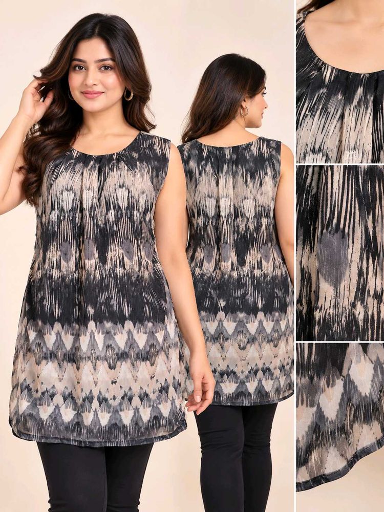 Vero Moda XS Sleeveless Abstract Print Tunic Dress