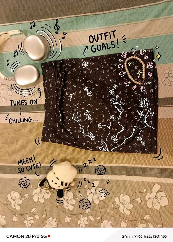 Cute Floral Print Skirt