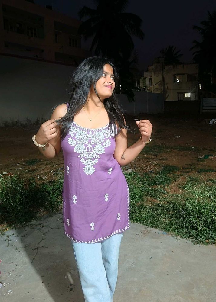 Embroidered Purple Kurta