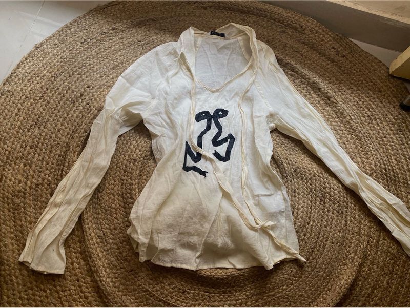 Boho Cream Tunic Top