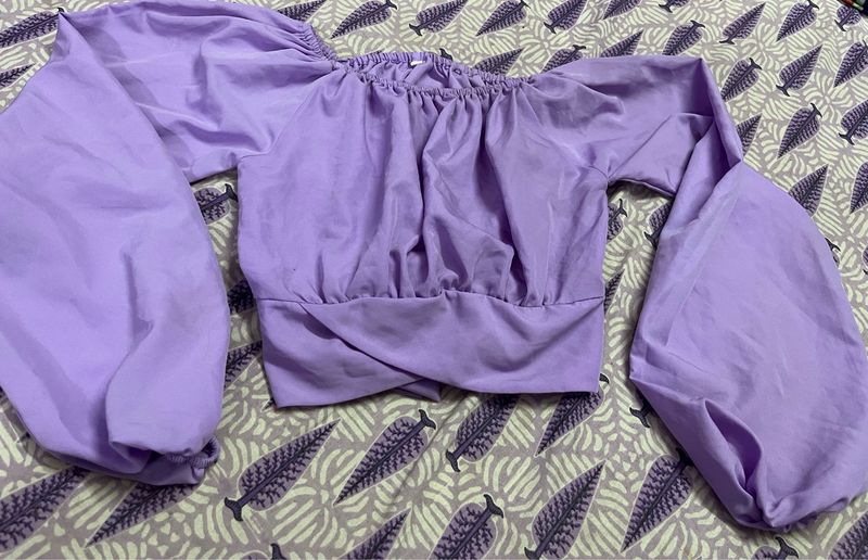 Trendy Lavender off shoulder Top