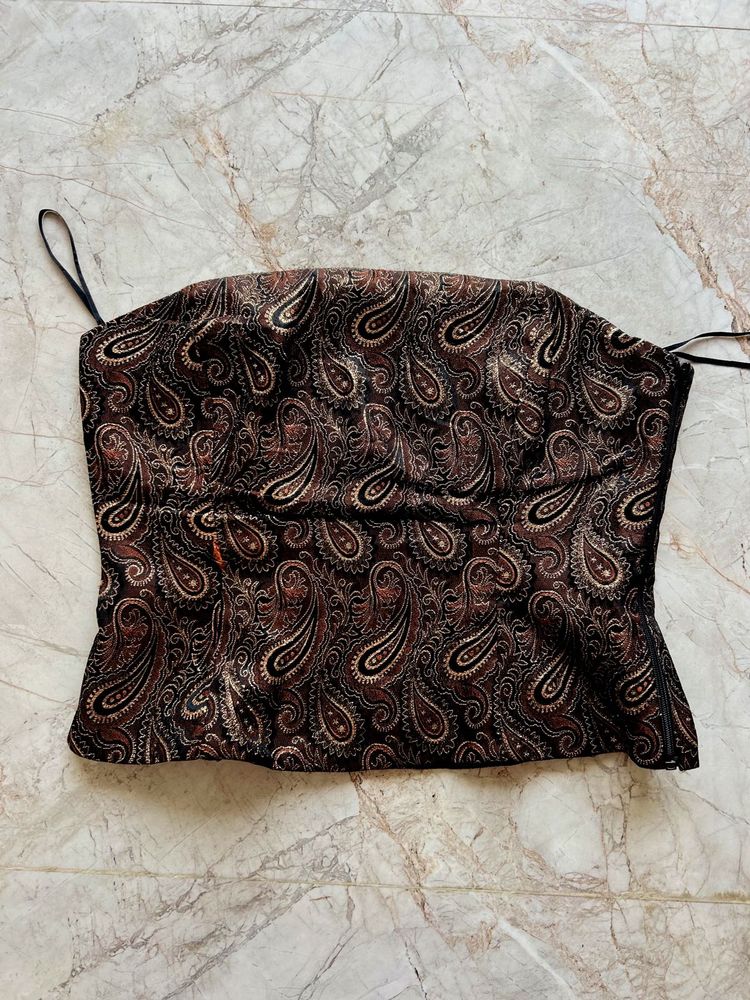 Brocade Silk Bustier Top (Traditional Modern)