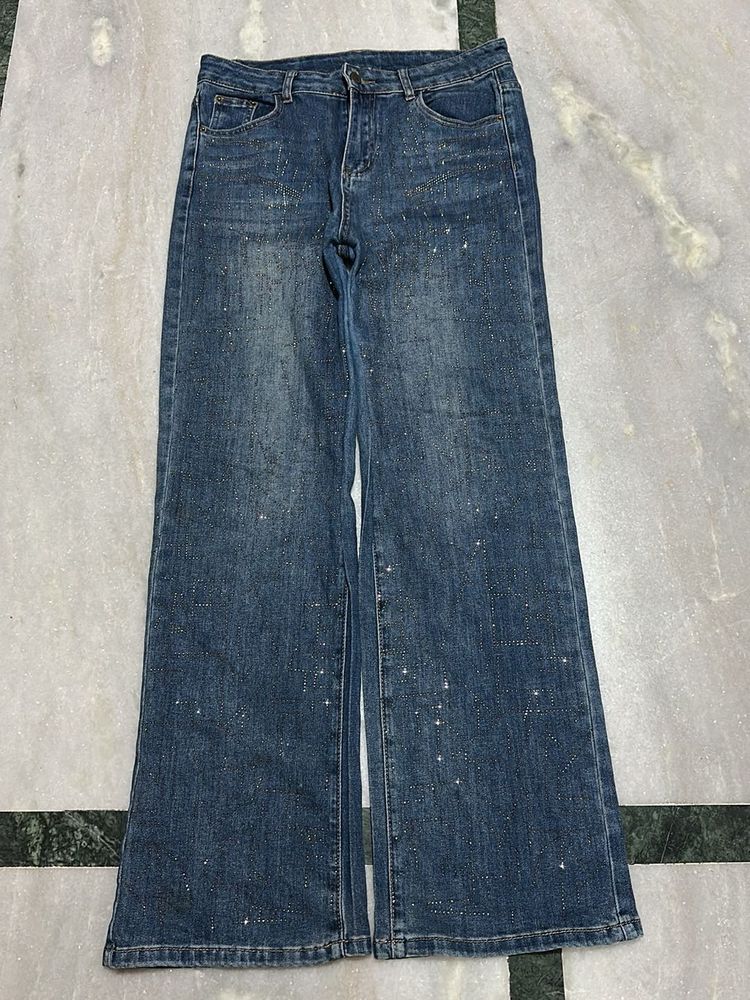 Y2K Sparkly Straight Fit Jeans