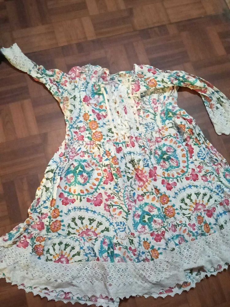 Boho Floral Print Kurta