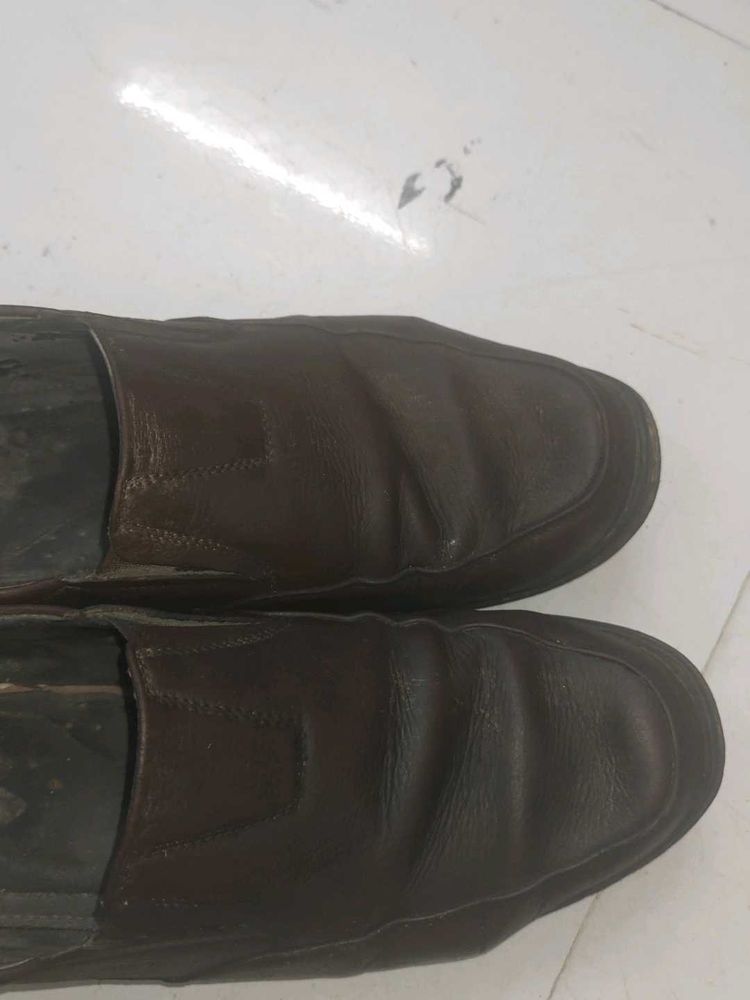 Men's Brown Leather Slip-On Shoes