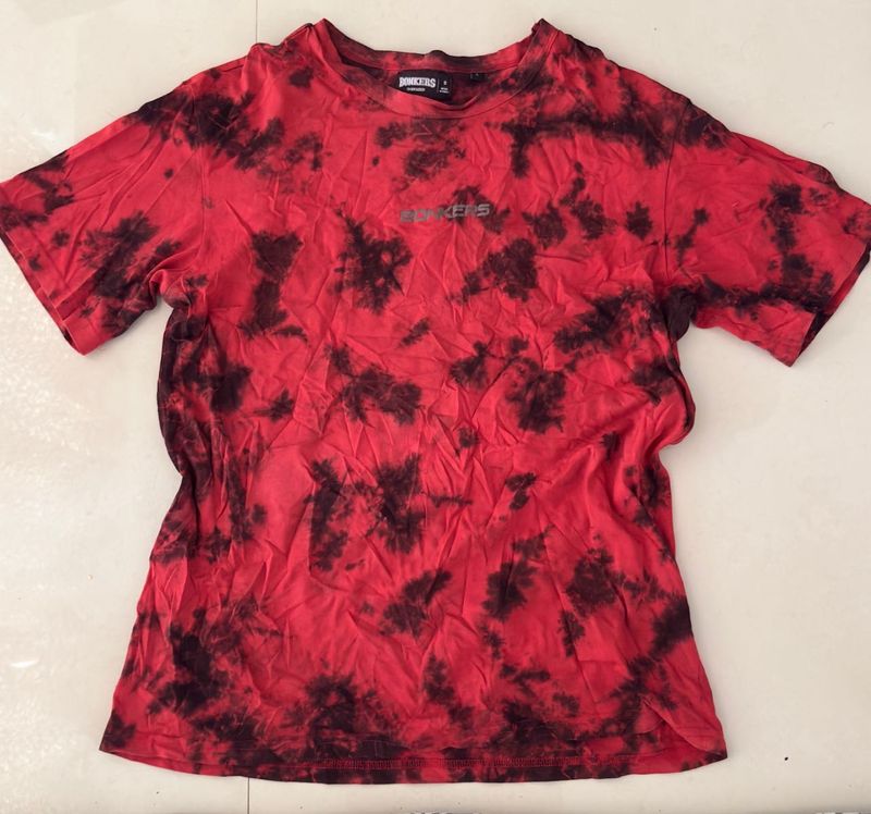 Red &amp; Black Tie-Dye T-Shirt
