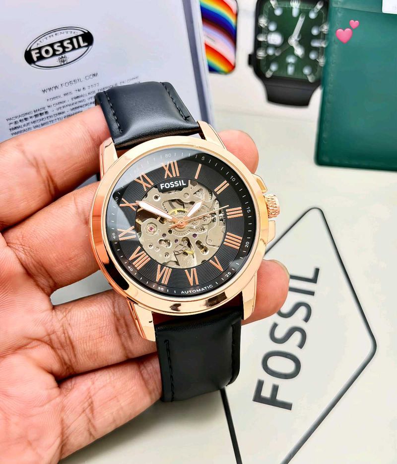 FOSSIL Roman Figures &amp; Tourbillon Back Open Automa