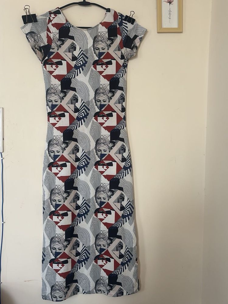 Artistic Print Bodycon Dress