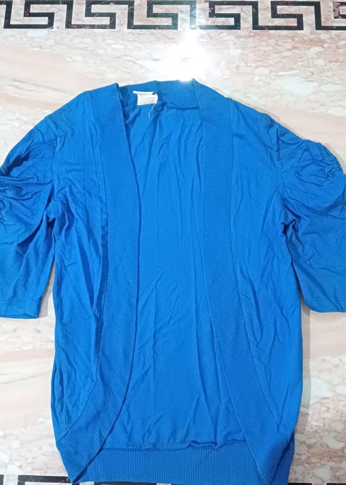 Blue Open Front Shrug