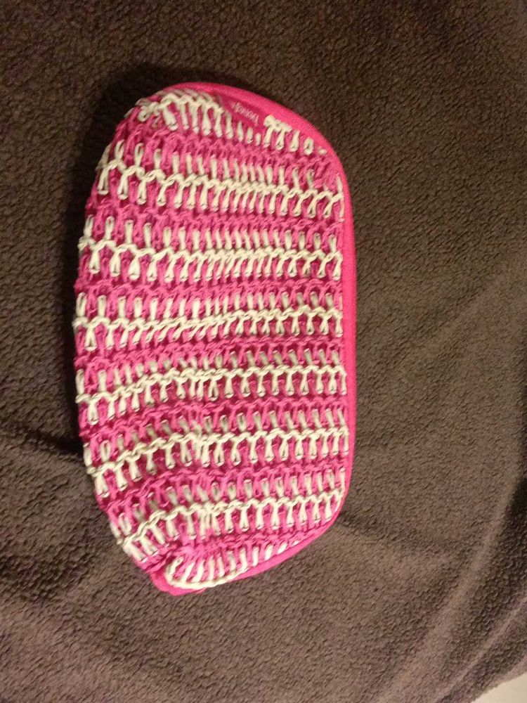 Pink benefit makeup or travel pouch