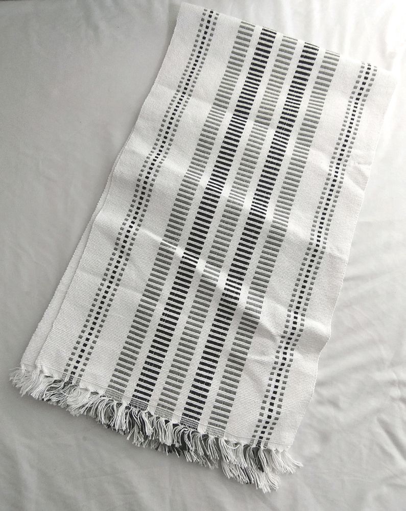 White And Black Print Table Runner Mid Cover