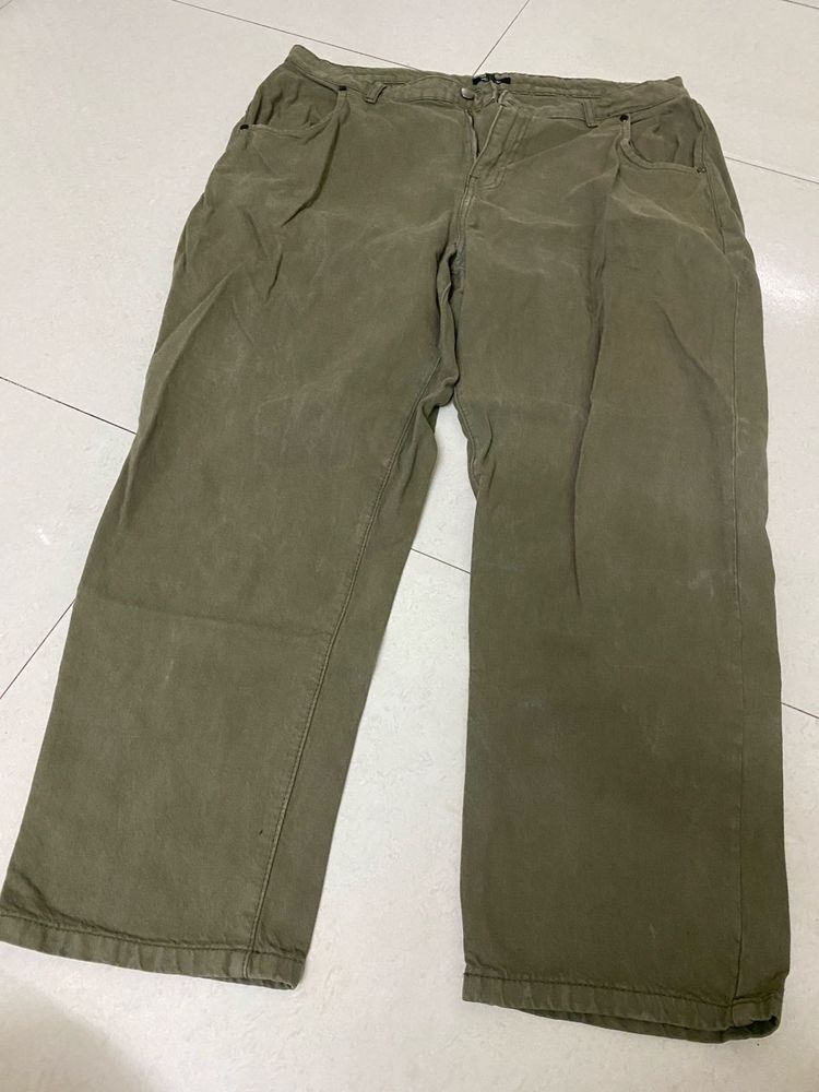 Olive Green Casual Pants