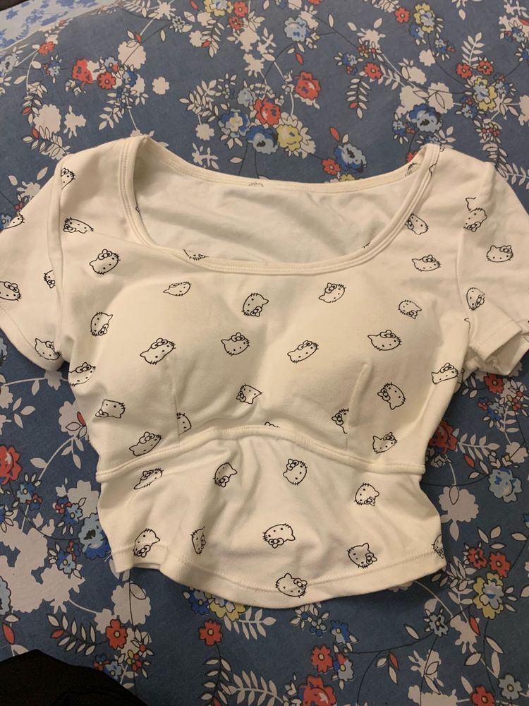 Aesthetic Hello Kitty Crop Top - Y2K / Coquette