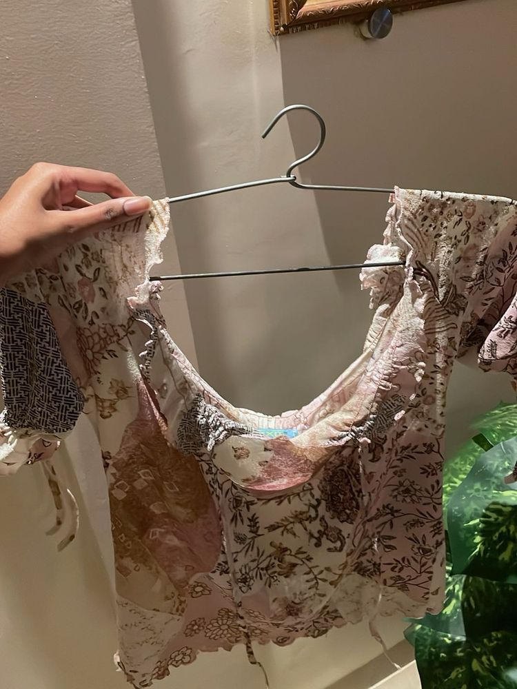 Floral Patchwork Crop Top. Totally new!!