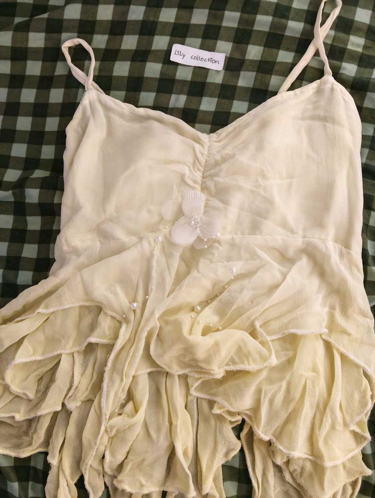 fairycore / beach yellow ombre strap top